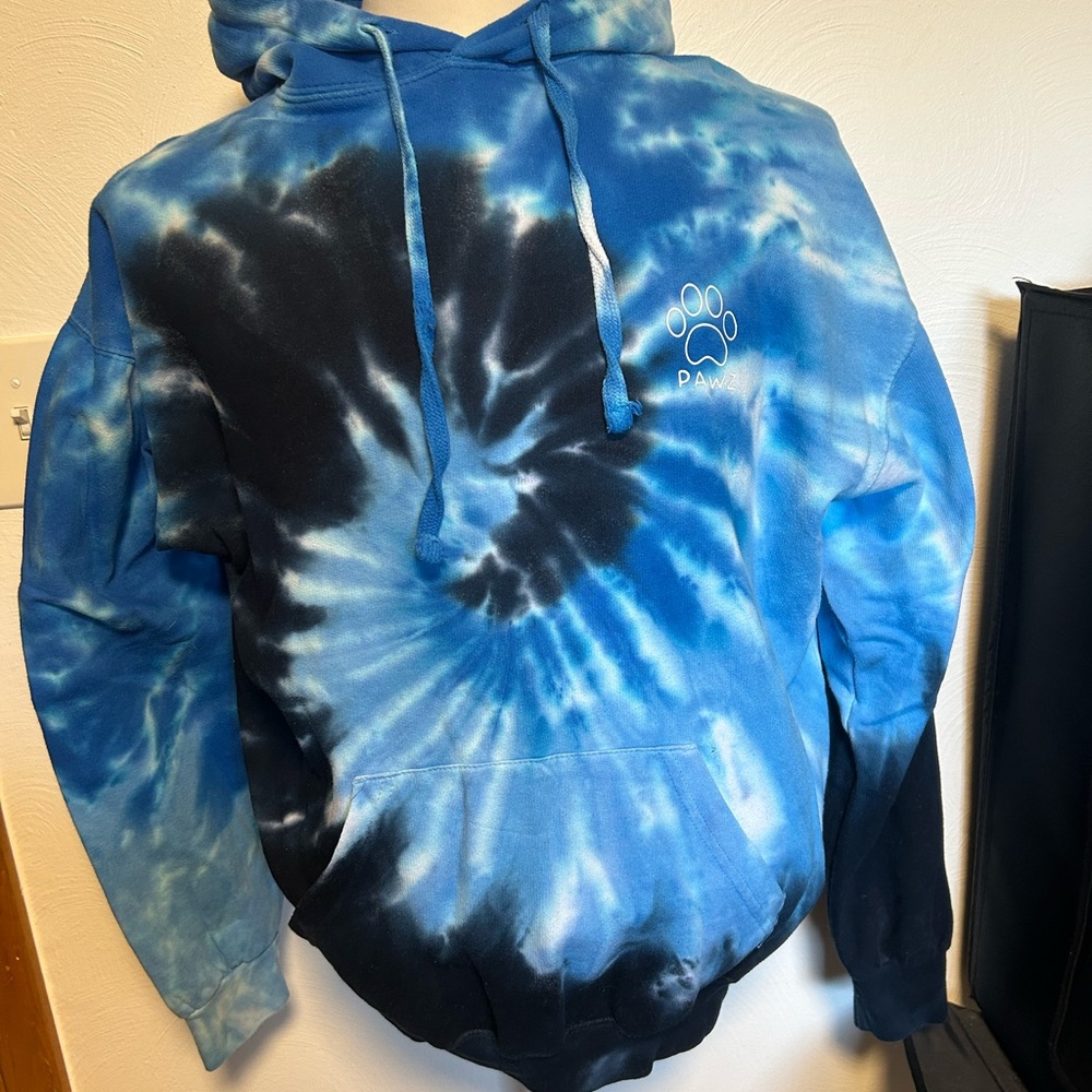 PAWZ Blue Tie-Dye Hoodie Large